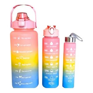 3 Piece Motivational Water Bottle Set